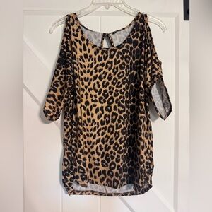 Off the shoulder leopard print top